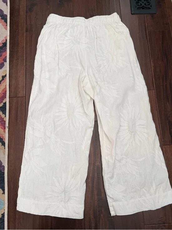 Joie White 100% Linen Casual Pants - Picture 3 of 6